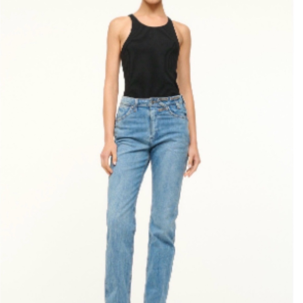 STAUD + Wrangler collaboration jeans Classic Blue Women's